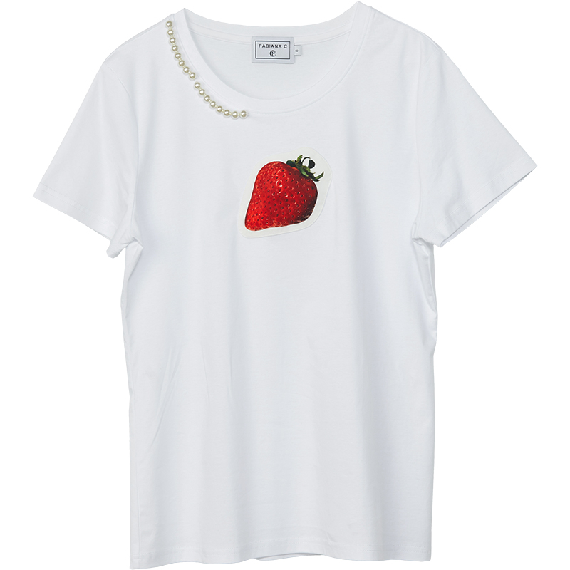 草莓美眉珍珠短袖T恤